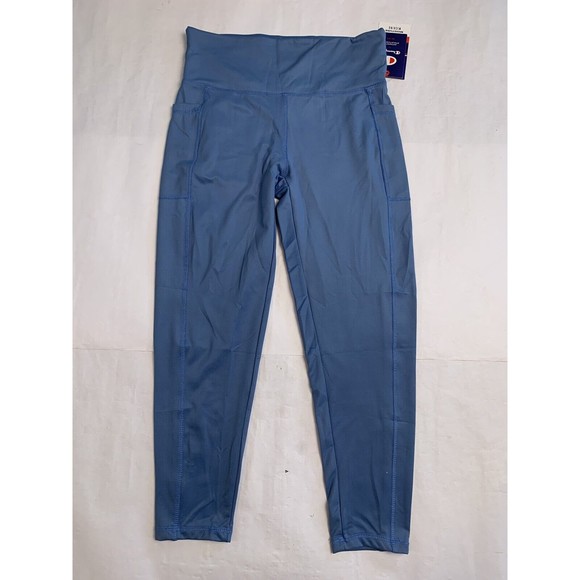 Champion Authentic Athletic wear Moisture Wicking Leggings Size Large Blue - Picture 1 of 9
